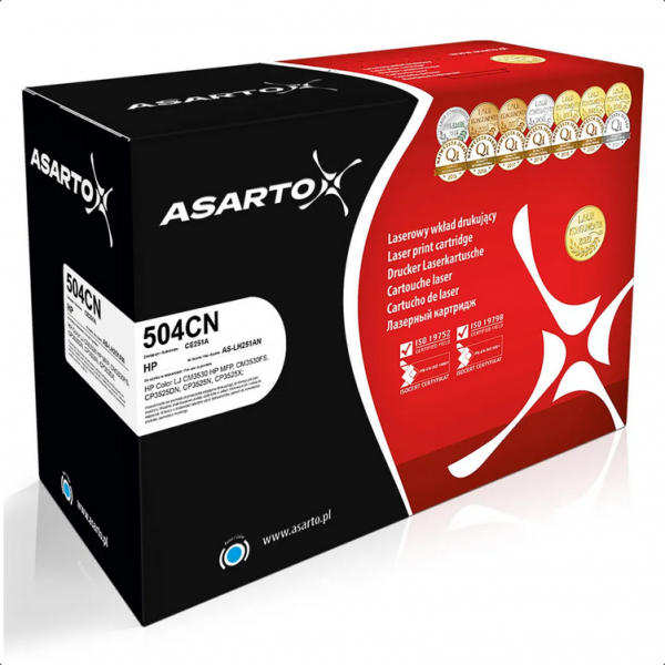 Toner Asarto do HP 504CN | CE251A 7000 str cyan CM3530 CP3520 CP3525dn