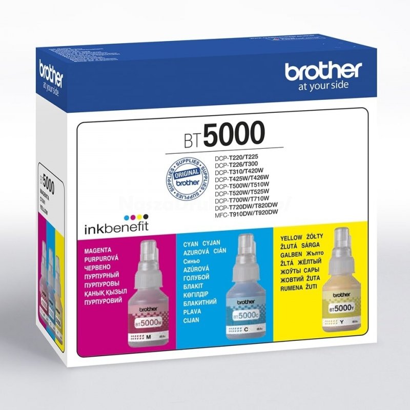 Oryginalny zestaw tuszy Brother BT5000 CMY