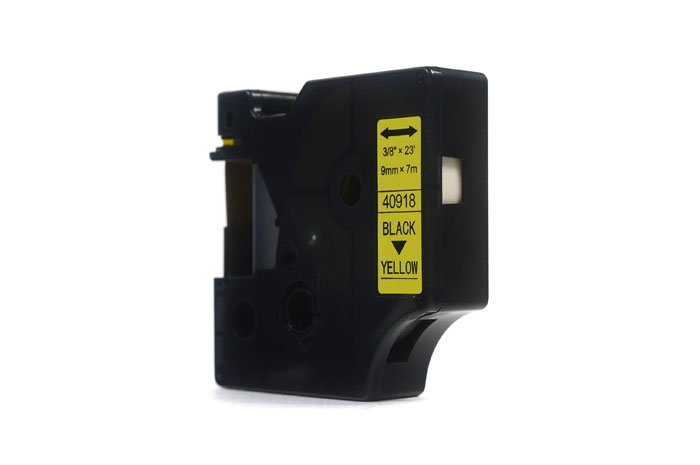Taśma zamiennik Dymo D1 Czarny na Żółtym 9mm x 7m  LM100 , LM120, LM150, LM160, LM200, LM210, LM210D, LM220, LM260, LM260P, LM260D, LM280, LM300, LM350, LM360D, LM420P, LM500TS (40918) (S0720730)