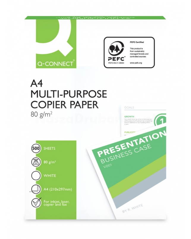 Papier do drukarki Q-Connect Multi-Purpose A4 80g CIE161 klasa B 500 arkuszy