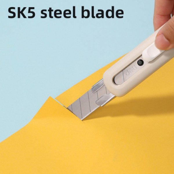 Nożyk biurowy Linfini ostrze łamane 18mm biały EM530W DELI