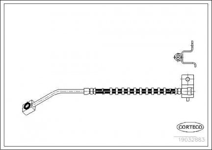 Przewód hamulcowy elastyczny ( Weżyk ) prawy przód Neon SRT4 03-  4860068ab