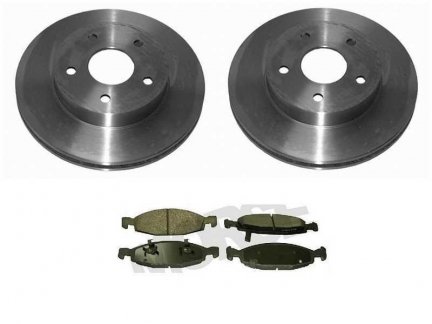 Tarcze +klocki przednie 52098672+5018592AA JEEP Grand Cherokee WJ 1999-2004 ATE System