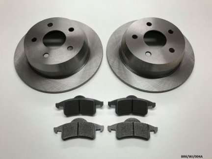 2 x Rear Discs & CERAMIC Pads for Jeep Grand Cherokee WJ 1999-2004 BRK/WJ/004A