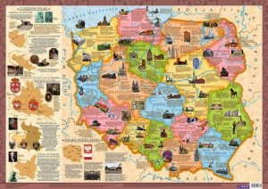 Polska Województwa mapa konturowa 1:1 500 000