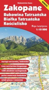 Mapa. Zakopane, Bukowina Tatrzańska, Białka Tatrzańska i Kościelisko 1:10 000