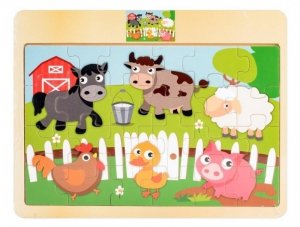 Układanka drewniana Zwierzęta domowe 24 elementy