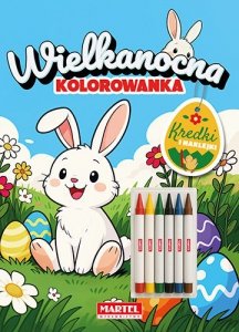 Kolorowanka wielkanocna z kredkami i naklejkami