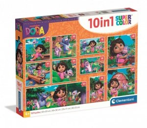 Puzzle 10 w 1. Super kolor. Dora The Explorer