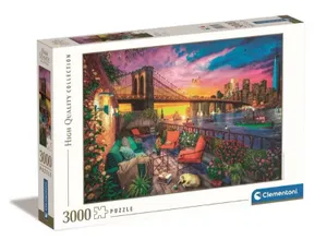 Puzzle 3000 elementów. HQ Manhattan Balcony Sunset