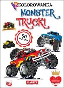 Kolorowanka. Monster Trucki z naklejkami