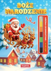 Kolorowanka z kredką modułową i  naklejkami. Boże Narodzenie