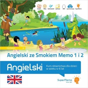Angielski ze Smokiem Memo cz. 1 i cz. 2. Kurs słownictwa dla dzieci w wieku 4-6 lat (poz. A0)