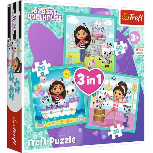 Puzzle 3w1 Gabby&#039;s Dollhouse, Aktywności Gabby