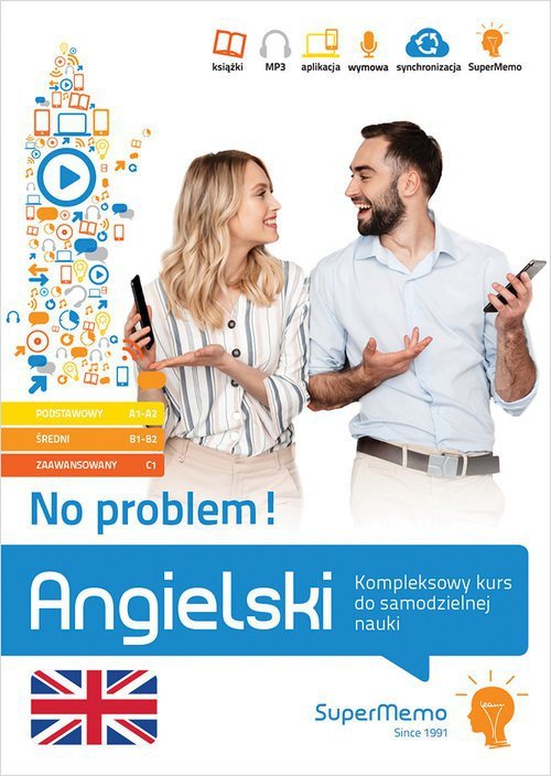 Angielski No problem! Kompleksowy kurs do samodzielnej nauki (poziom podstawowy A1-A2, średni B1-B2