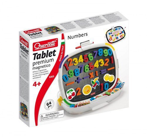 Tablica magnetyczna dwustronna premium Cyfry kształty 64 elementy