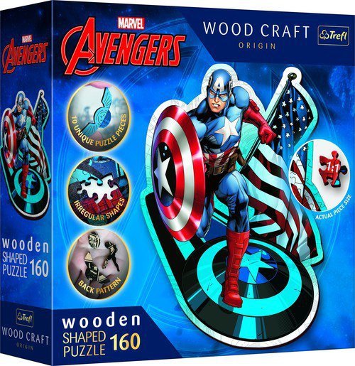 Puzzle drewniane Avengers Nieustraszony Kapitan Ameryka 160