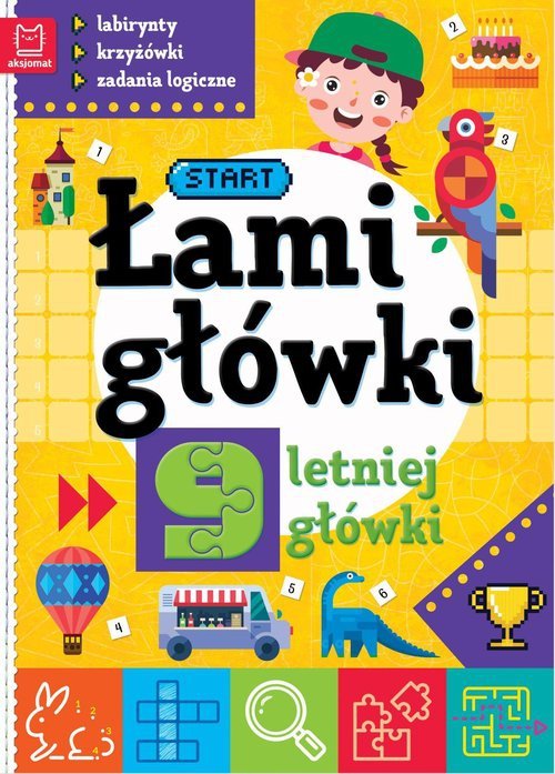 Łamigłówki 9-letniej główki Labirynty, krzyżówki, zadania logiczne