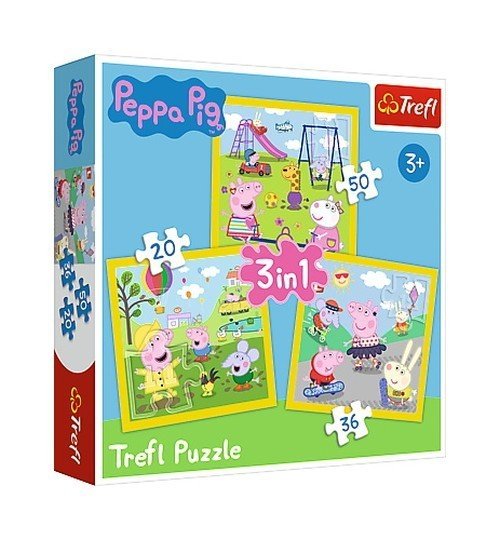 Puzzle 3w1 Wesoły dzień Peppy