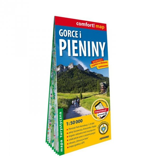 Gorce i Pieniny mapa turystyczna 1:50 000 laminat 2024