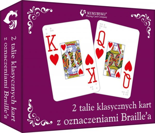 Karty do gry klasyczne ze znakami Braille'a