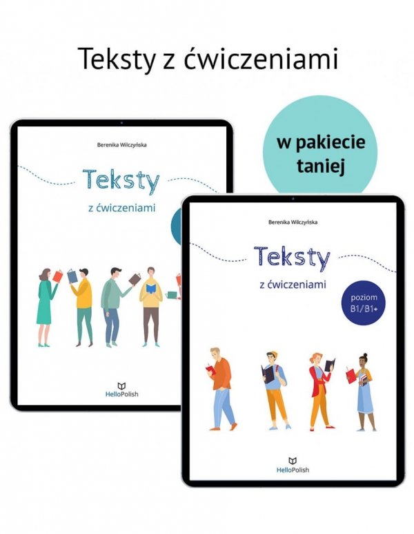 PAKIET: Teksty z ćwiczeniami (poziom A1/A2) i Teksty z ćwiczeniami (poziom B1/B1+ ) E-BOOK PDF