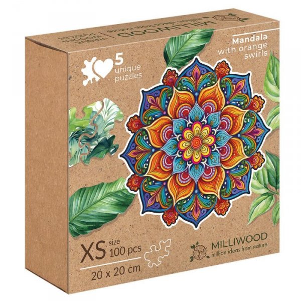 Drewniane puzzle. Mandala. Radość