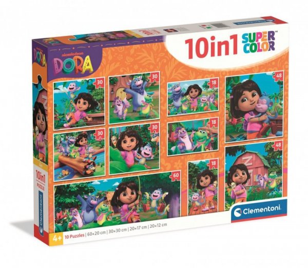 Puzzle 10 w 1. Super kolor. Dora The Explorer