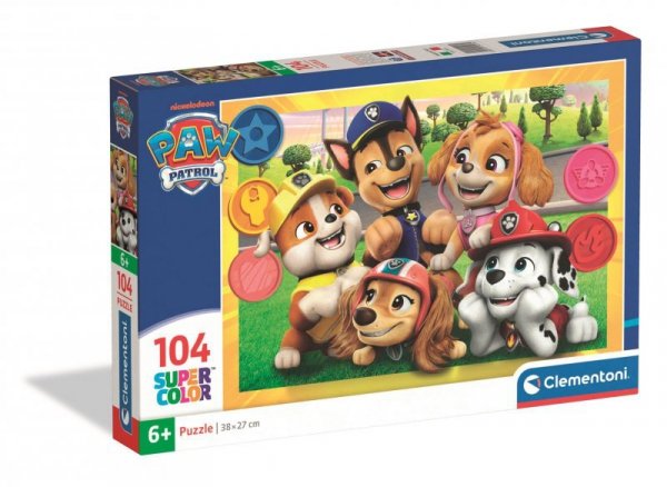 Puzzle 104 elementów. Super kolor. Paw Patrol