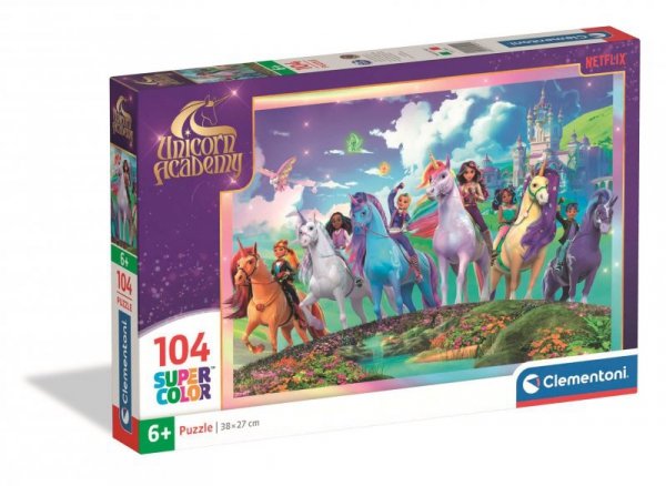 Puzzle 104 elementów. Super color. Unicorn Academy