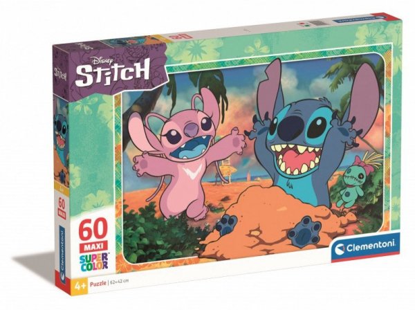 Puzzle 60 elementów. Maxi super kolor. Stitch 1