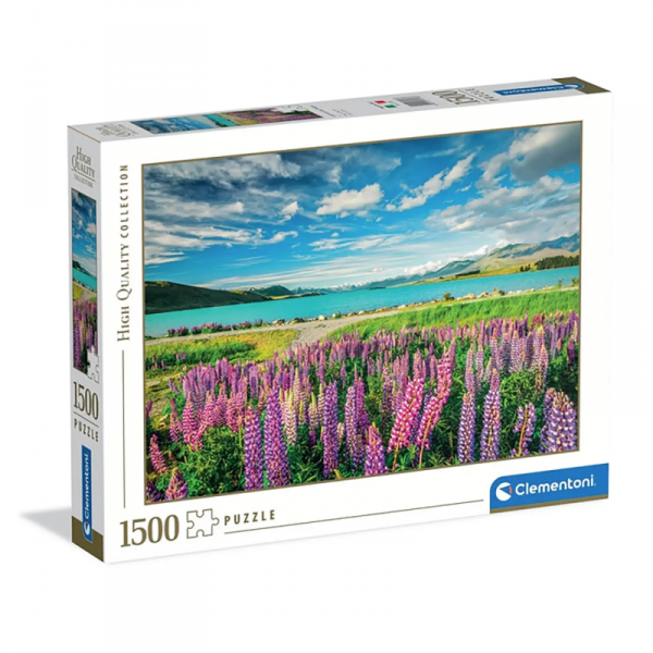 Puzzle 1500 elementów. HQ  Lupins at Lake Tekapo
