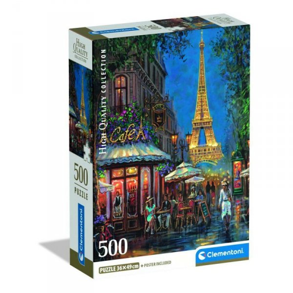 Puzzle 500 elementów. Compact Night at the Eiffel Cafe