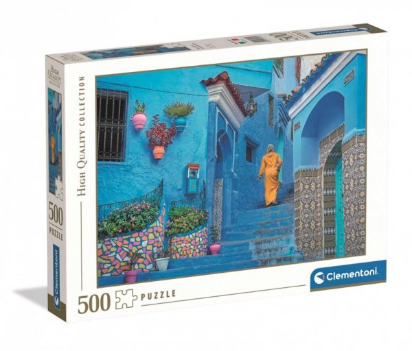 Puzzle 500 elementów. HQ Blue Street of Chefchaouen