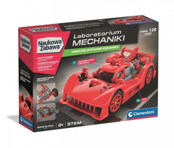 Laboratorium mechaniki. Samochód wyścigowy Endurance. Czerwony