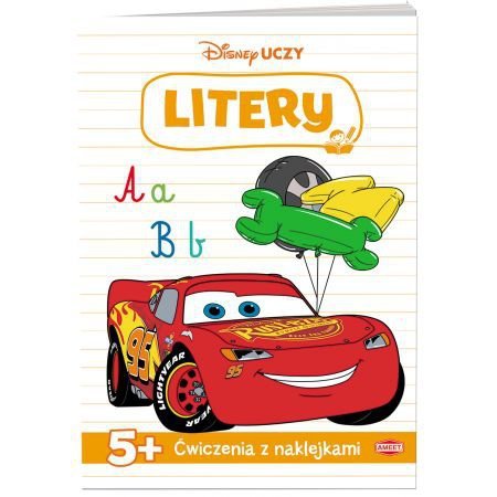 Disney uczy. Auta. Ćwiczenia z naklejkami. Litery