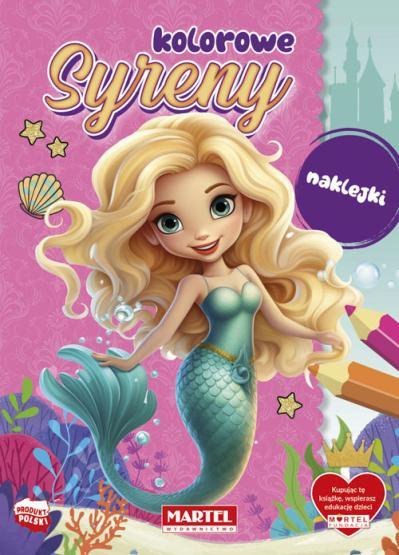 Kolorowanka z naklejkami Kolorowe syreny