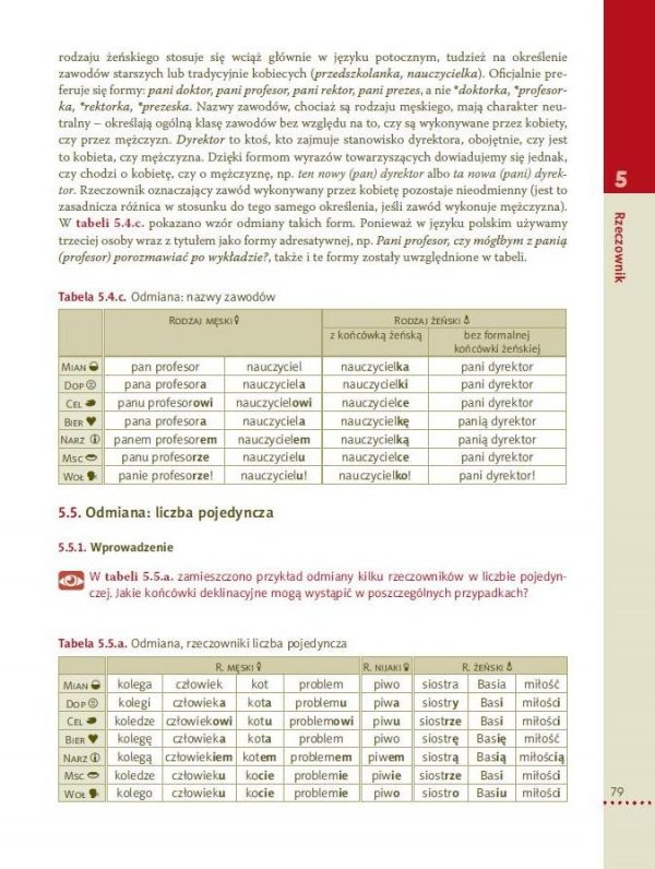 Odkrywamy język polski. Gramatyka dla uczących (się) języka polskiego jako obcego - przykładowa strona