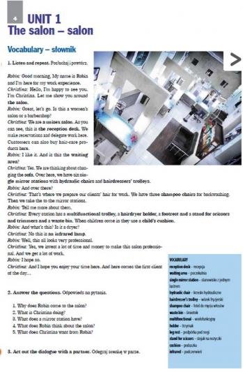 Angielski w salonie fryzjerskim. Shortcut hair salon. Język obcy zawodowy
