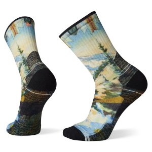 M'S Hike Light Cushion Mountain Print Crew Socks, G61, XL