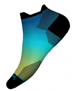 W'S Run Zero Cushion Ombre Print Low Ankle Socks, 810, M