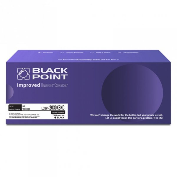 Toner Black Point LCBPH2030XBKC &lt;br&gt; 
Zastępuje: HP W2030X &lt;br&gt;
Wydajność: 7500 stron &lt;br&gt;
Kolor: Black &lt