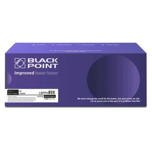 Toner Black Point LBPH89XC &lt;br&gt; 
Zastępuje: HP CF289X &lt;br&gt;
Wydajność: 10000 stron &lt;br&gt;
Kolor: Black &lt;br&