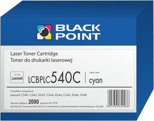 Black Point toner LCBPLC540C zastępuje Lexmark C540H1CG, niebieski