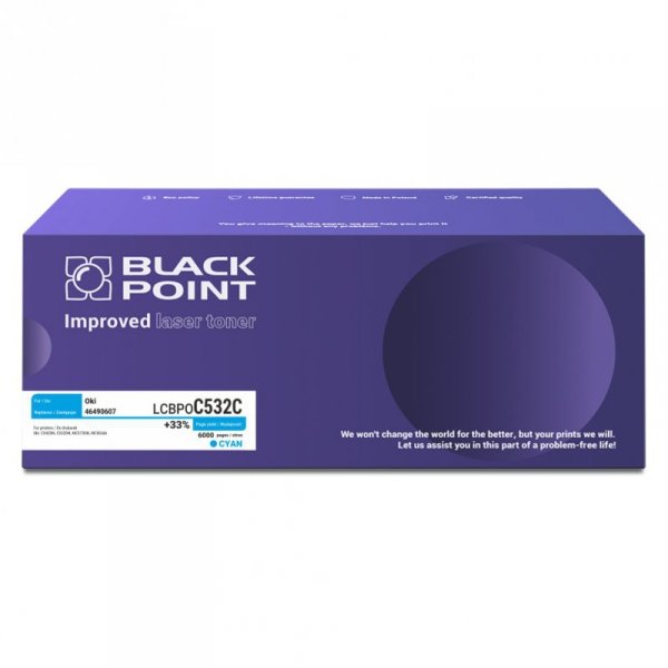 Black Point toner LCBPOC532C zastępuje Oki 46490607, cyan