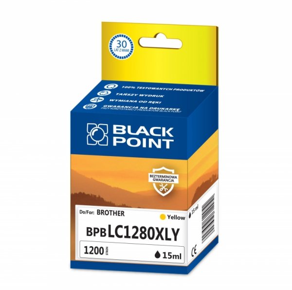 Black Point tusz BPBLC1280XLY zastępuje Brother LC1280Y, żółty