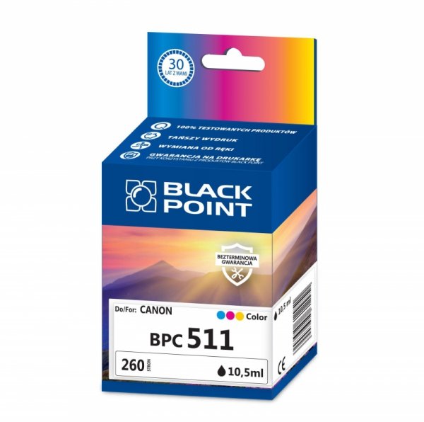 Black Point tusz BPC511 zastępuje Canon CL-511, trójkolorowy