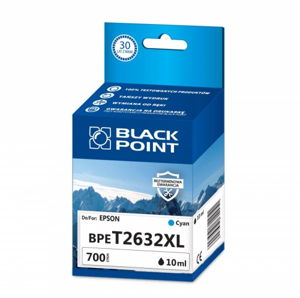 Black Point tusz BPET2632XL zastępuje Epson C13T26324010, niebieski