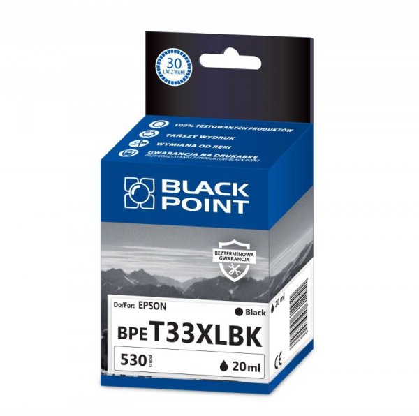 Black Point tusz BPET33XLBK zastępuje Epson C13T33514012, black