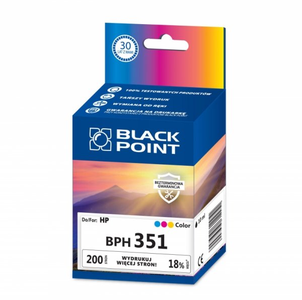 Black Point tusz BPH351 zastępuje HP CB337EE, trójkolorowy
